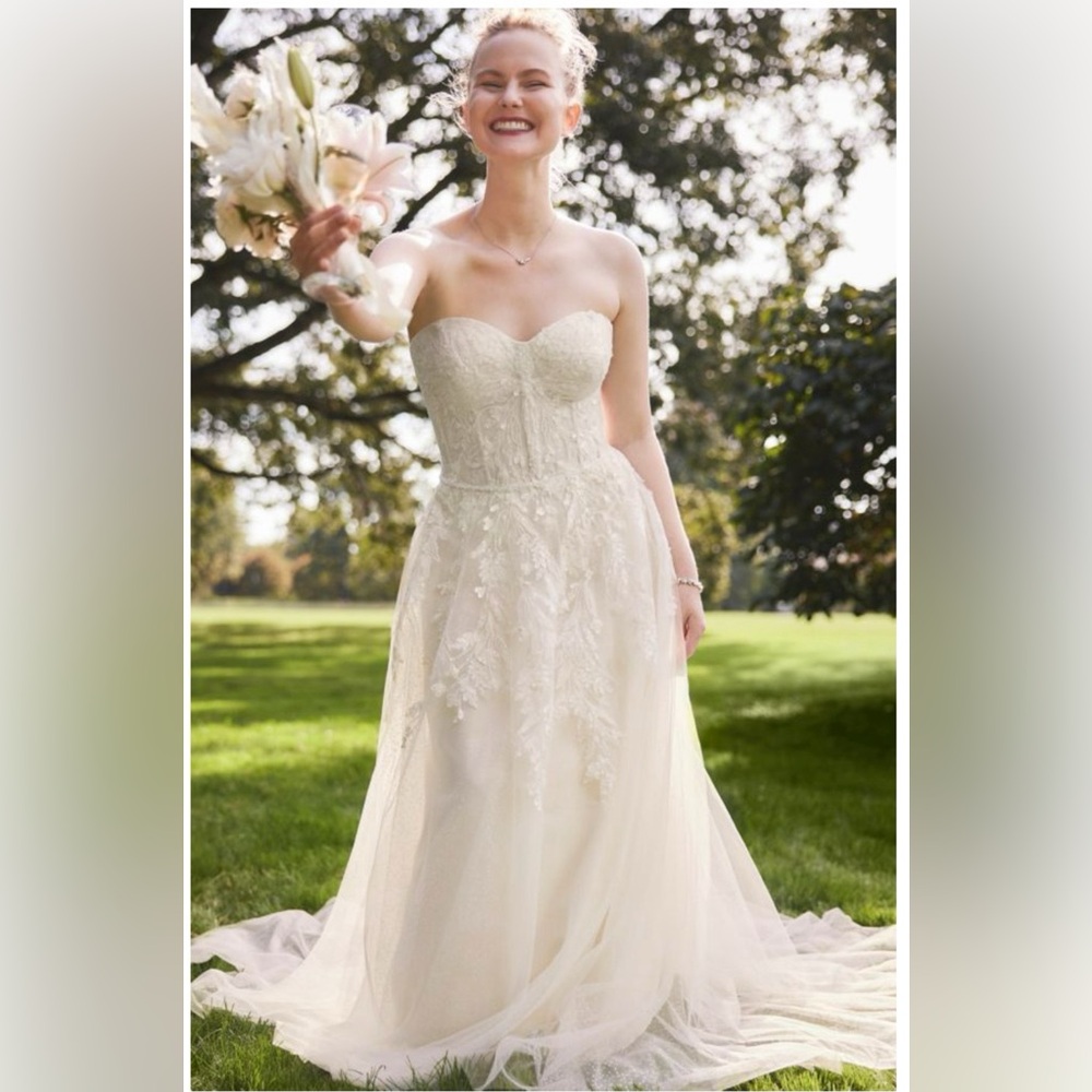 David's Bridal - strapless beaded glitter tulle Melissa Sweet dress